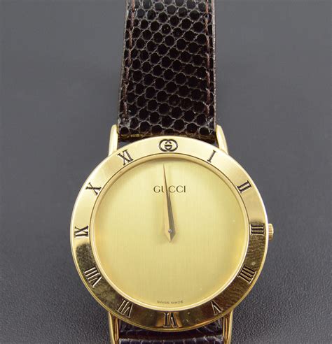 gucci watch black face gold|Gucci watch black leather strap.